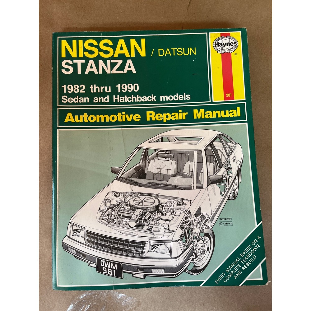 Haynes Nissan‎ Stanza 1982-1990 Sedan Hatchback Automotive Repair Manual Book